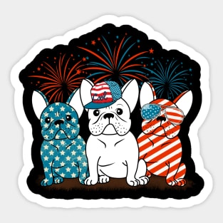 French Bulldog Dog USA 4th of July American Frenchie Sticker